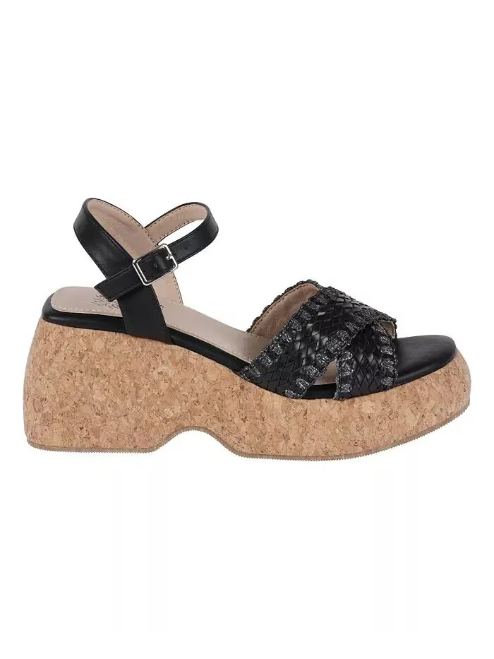 Женские сандалии Lucy Woven Cork Platform Wedge GC Shoes — изображение 2 из 5, черный