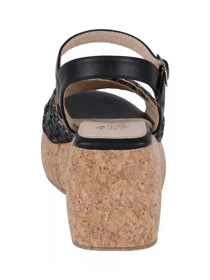 Женские сандалии Lucy Woven Cork Platform Wedge GC Shoes — изображение 3 из 5, черный
