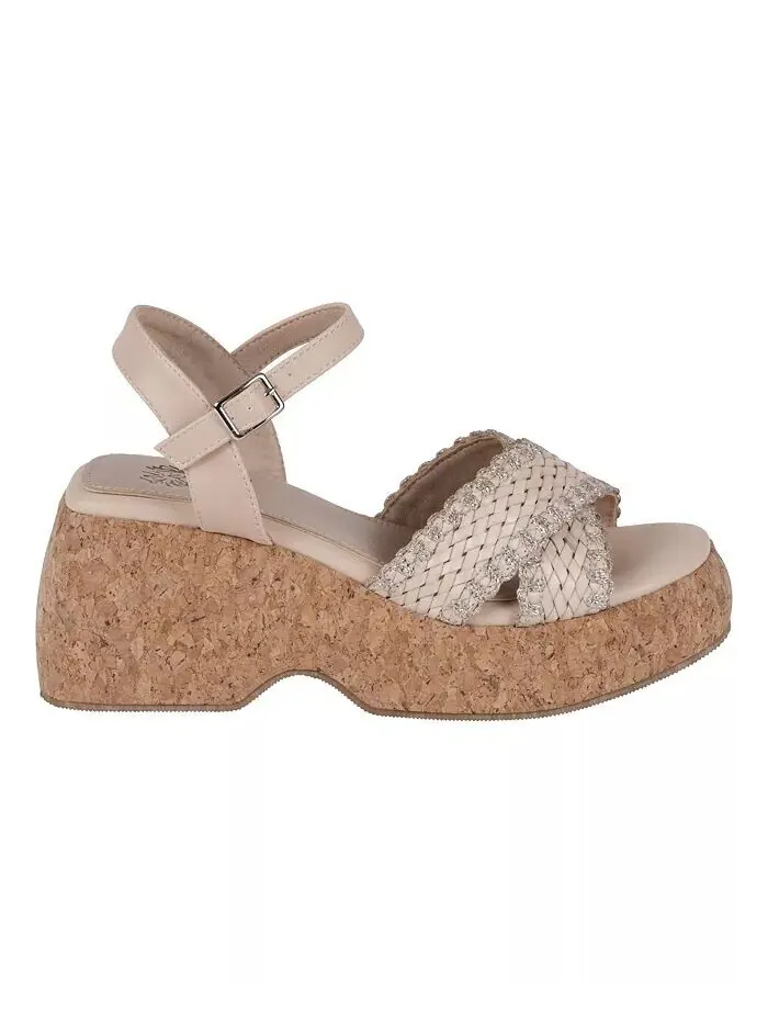 Женские босоножки Lucy на танкетке из пробковой ткани GC Shoes — изображение 2 из 5, прозрачный