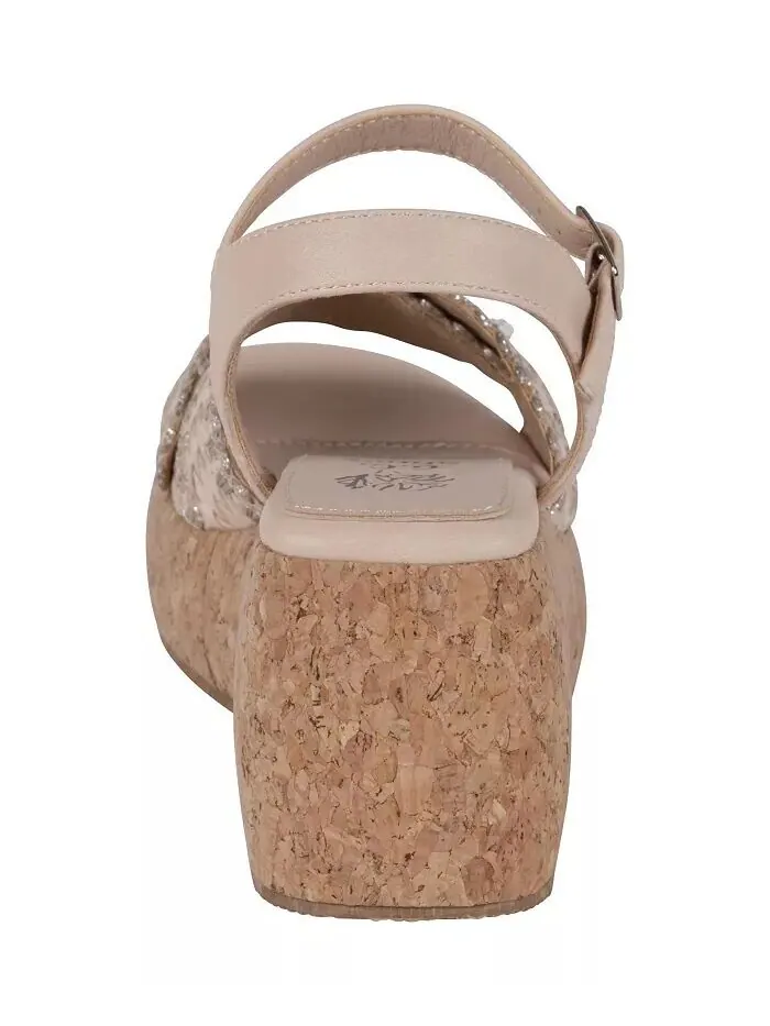 Женские босоножки Lucy на танкетке из пробковой ткани GC Shoes — изображение 3 из 5, прозрачный