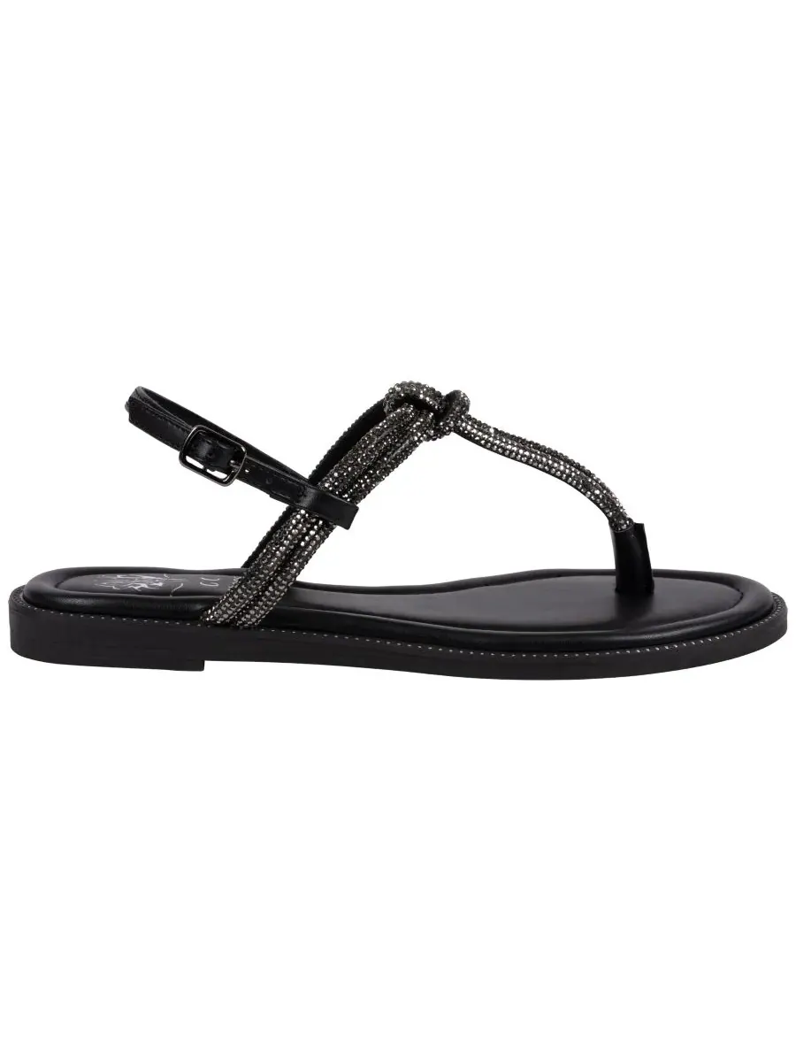 Женские сандалии Alonde с декорированными Т-образными ремешками GC Shoes — изображение 2 из 5, черный