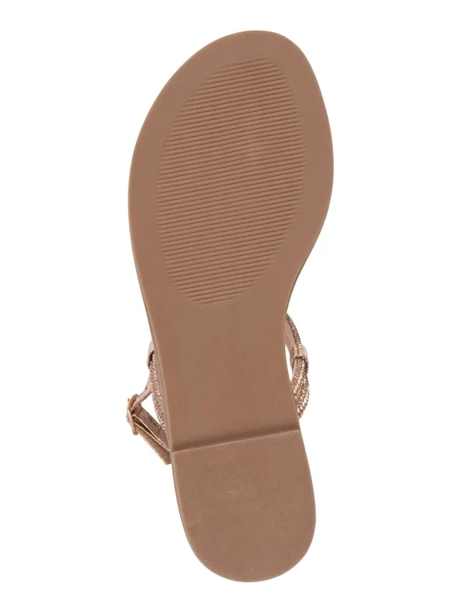 Женские сандалии Alonde с декорированными Т-образными ремешками GC Shoes — изображение 5 из 5, золото
