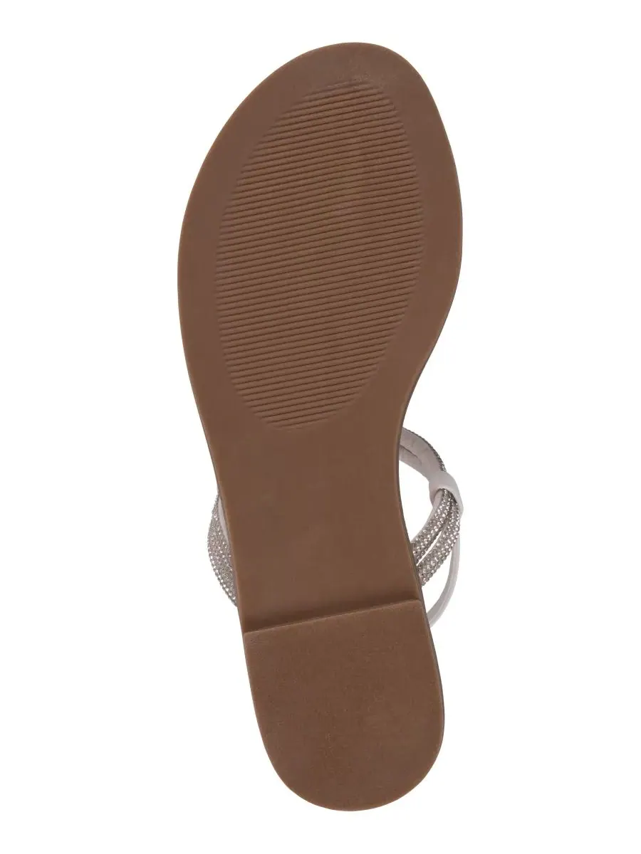 Женские сандалии Alonde с декорированными Т-образными ремешками GC Shoes — изображение 5 из 5, серебряный