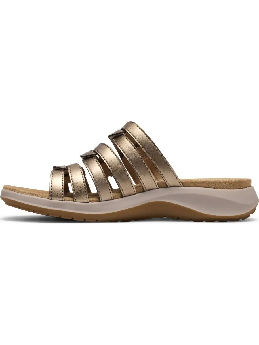 Сандалии женские Clarks Maelynn Abby, кожаные — изображение 6 из 7, золотистый