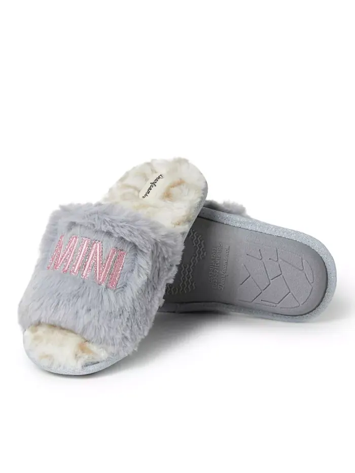 Детские тапочки Lana Fuzzy Slide - Babe Squad Dearfoams — изображение 2 из 5, серый