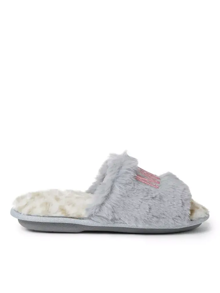 Детские тапочки Lana Fuzzy Slide - Babe Squad Dearfoams — изображение 5 из 5, серый