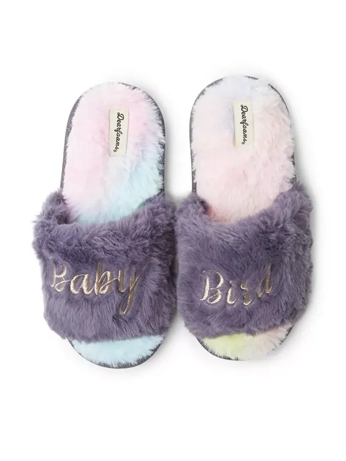 Детские тапочки Lana Fuzzy Slide - Babe Squad Dearfoams — изображение 1 из 5, фиолетовый