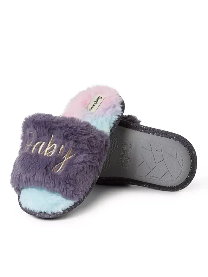 Детские тапочки Lana Fuzzy Slide - Babe Squad Dearfoams — изображение 3 из 5, фиолетовый