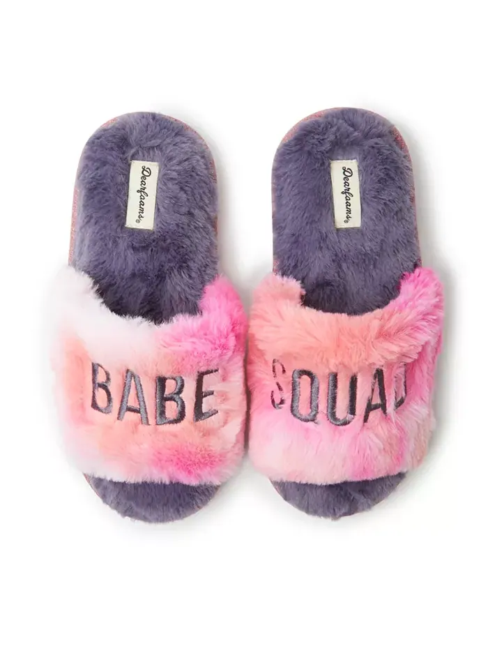 Детские тапочки Lana Fuzzy Slide - Babe Squad Dearfoams — изображение 1 из 5, белый