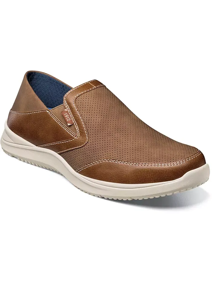 Мужские ботинки Conway Ez Moc Toe Slip On Nunn Bush — изображение 1 из 7, бежевый мульти