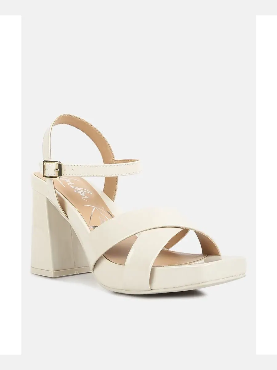 Женские сандалии Baxter Criss Cross Block London Rag — изображение 3 из 5, светлый бежевый