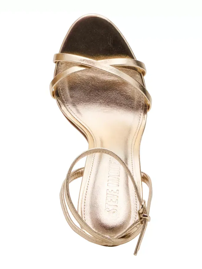 Женские босоножки Jypsey на высоком каблуке с ремешками Steve Madden — изображение 4 из 5, золотистый металлик