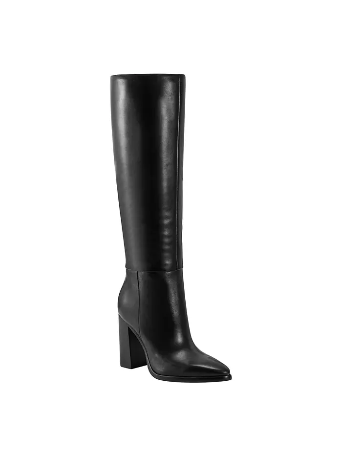 Женские сапоги Lannie Wide Calf на блочном каблуке Marc Fisher LTD — изображение 1 из 5, черный