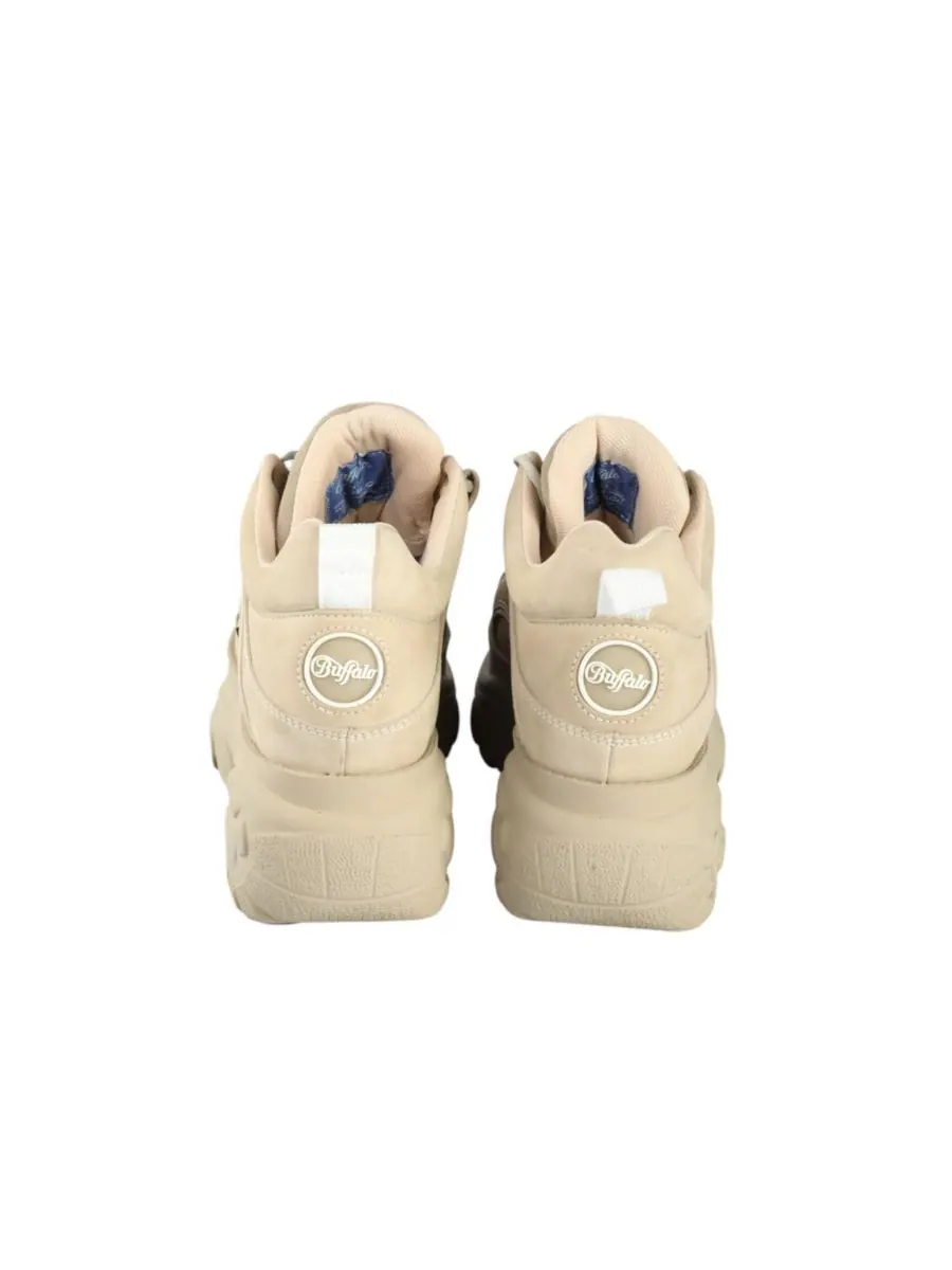 Классические женские низкие кожаные кроссовки Buffalo Boots — изображение 4 из 6, бежевый