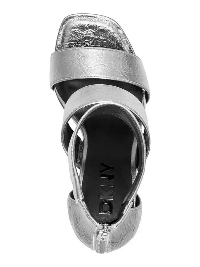 Женские босоножки Nikolaos на липучке Dkny — изображение 4 из 5, серебряный