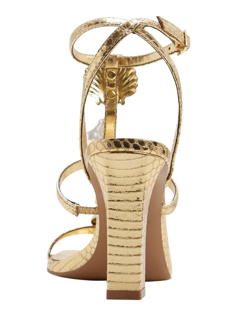 Женские сандалии Taylar с квадратным носком и массивным каблуком ALDO, золото metallic smooth — изображение 3 из 5