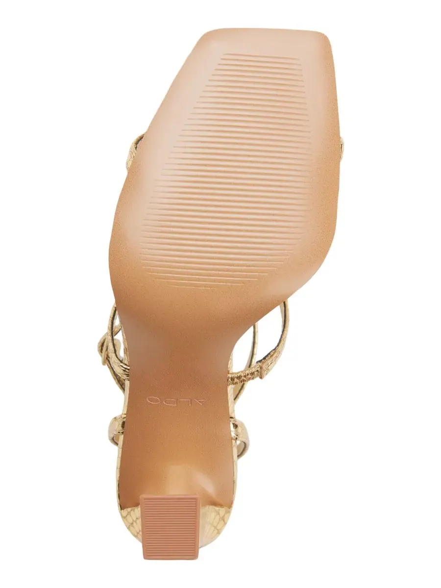 Женские сандалии Taylar с квадратным носком и массивным каблуком ALDO, золото metallic smooth — изображение 5 из 5