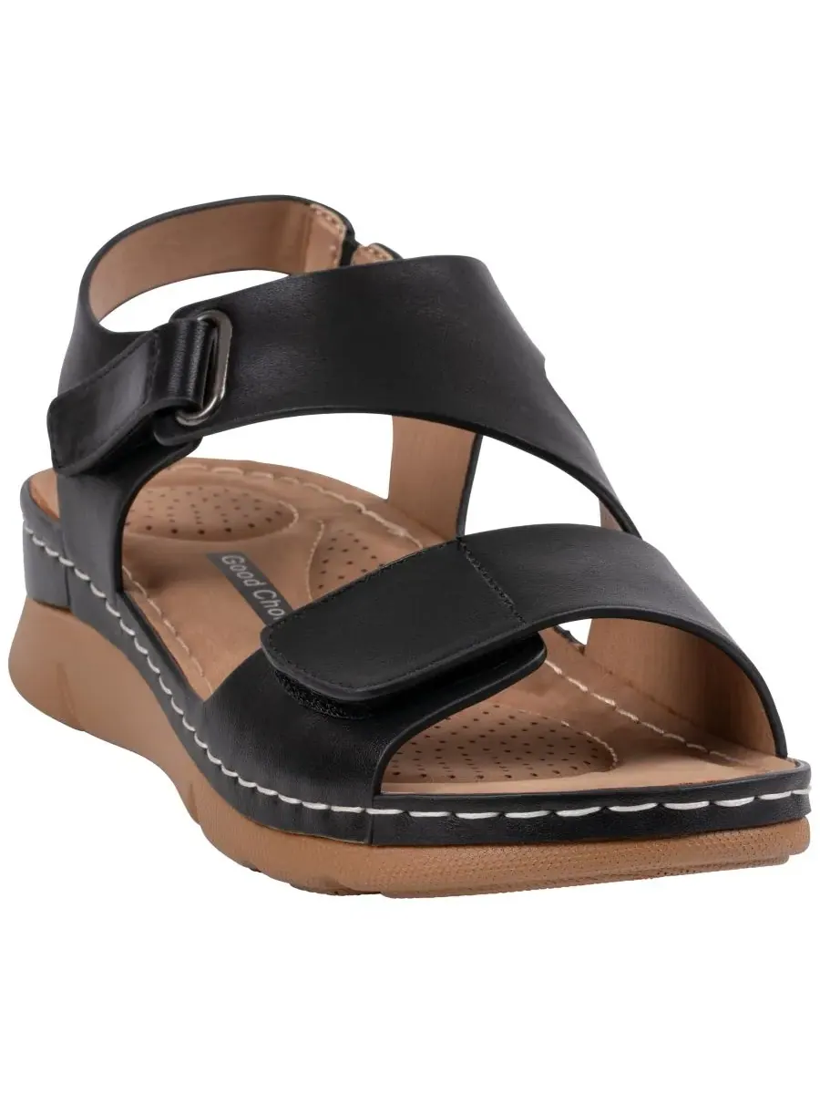 Женские сандалии Merisa с регулируемым ремешком для комфорта GC Shoes — изображение 1 из 5, черный