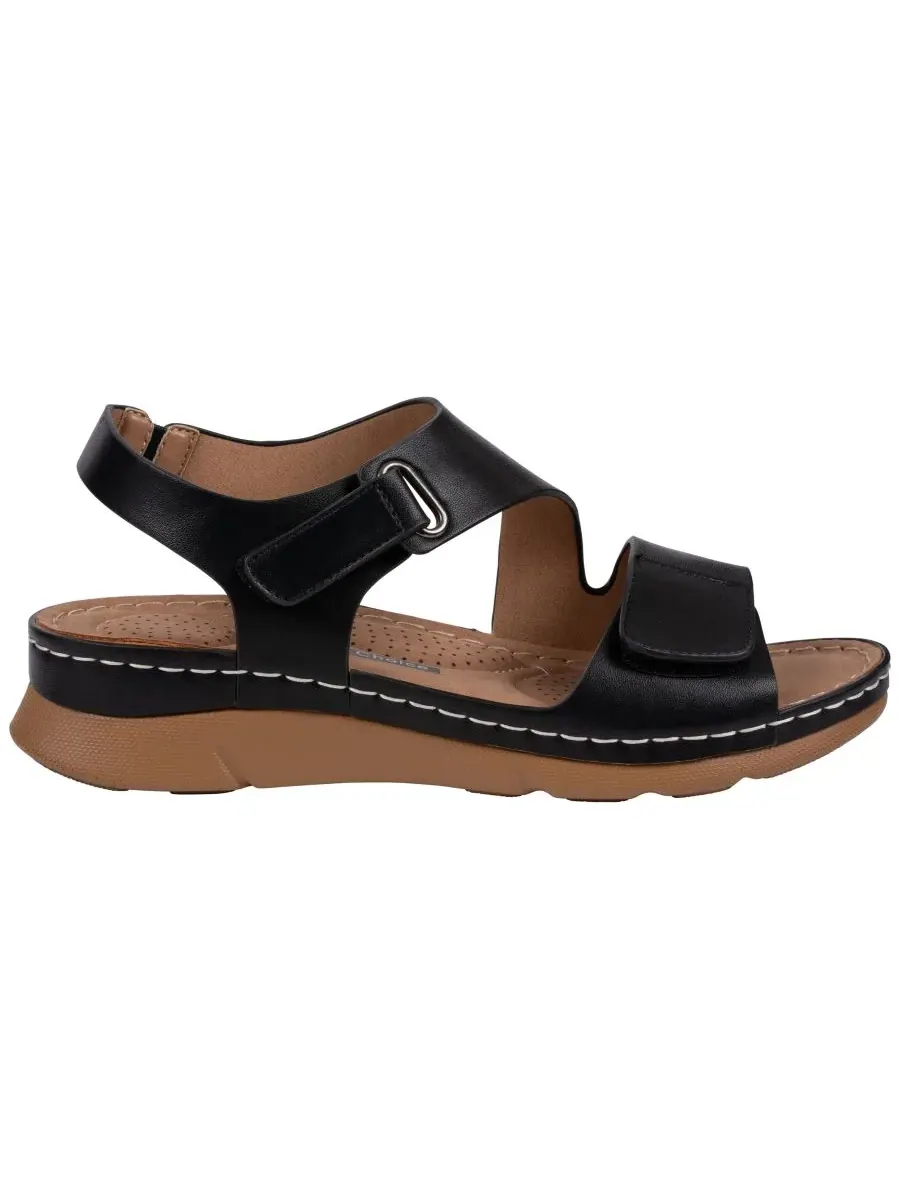 Женские сандалии Merisa с регулируемым ремешком для комфорта GC Shoes — изображение 2 из 5, черный