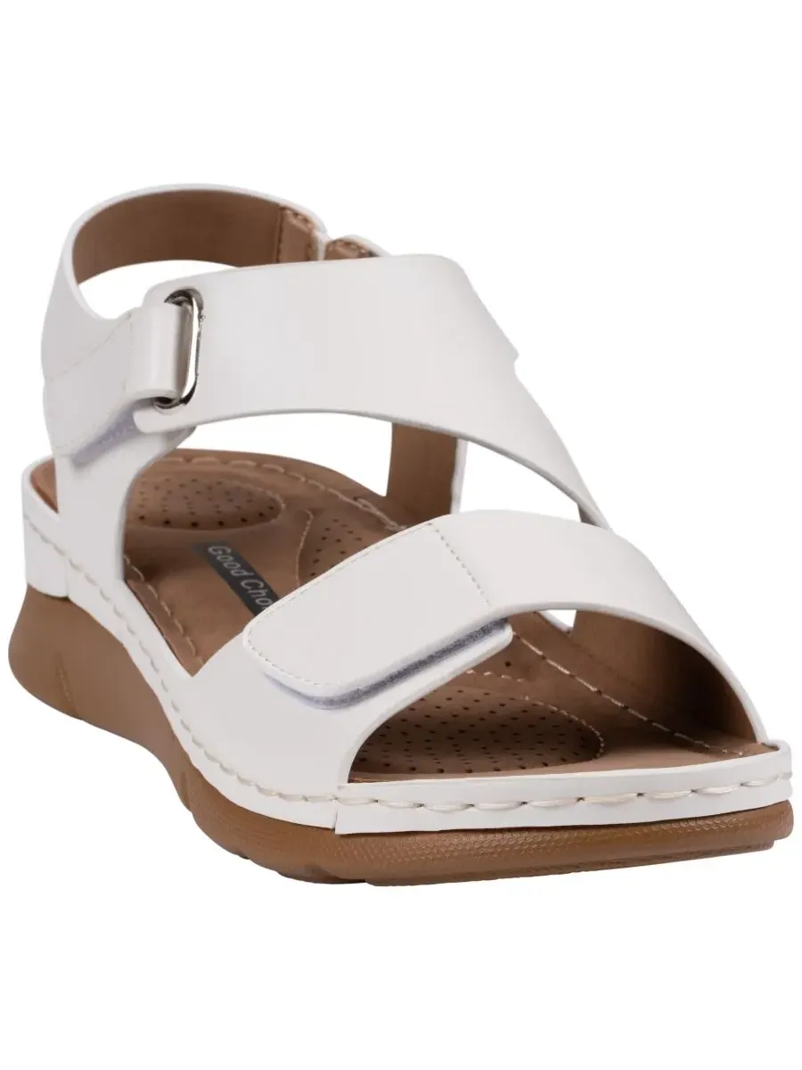 Женские сандалии Merisa с регулируемым ремешком для комфорта GC Shoes — изображение 1 из 5, белый