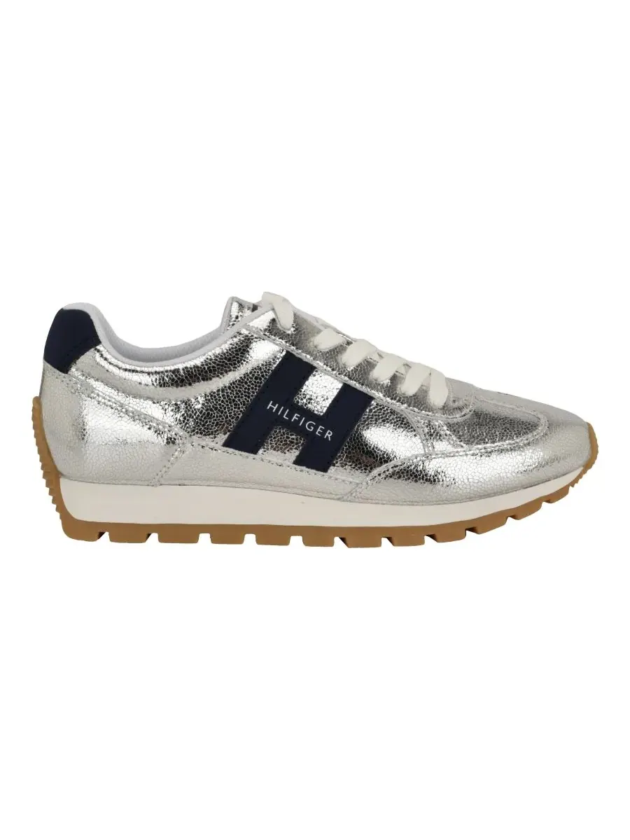 Женские кроссовки Hatina на толстой подошве со шнуровкой Tommy Hilfiger — изображение 2 из 5, серебряный