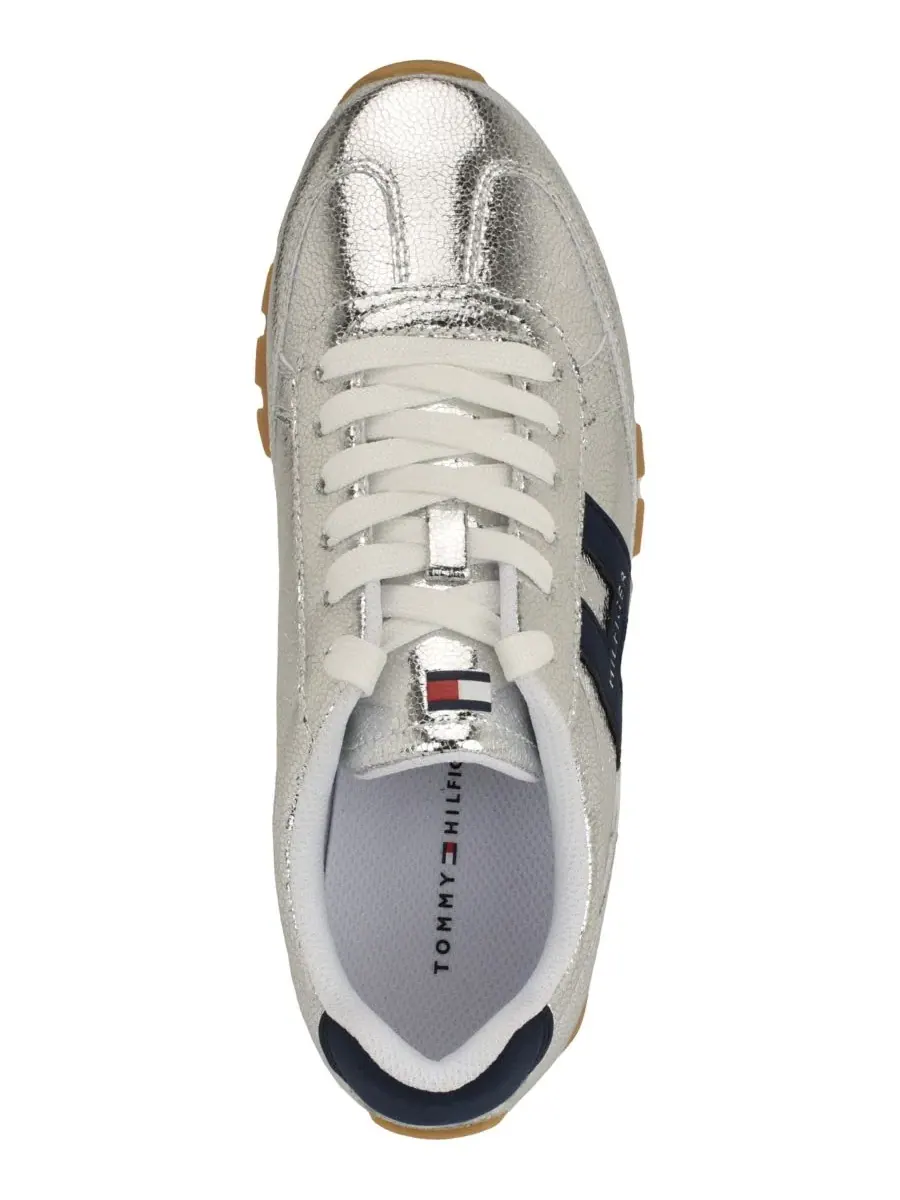 Женские кроссовки Hatina на толстой подошве со шнуровкой Tommy Hilfiger — изображение 4 из 5, серебряный