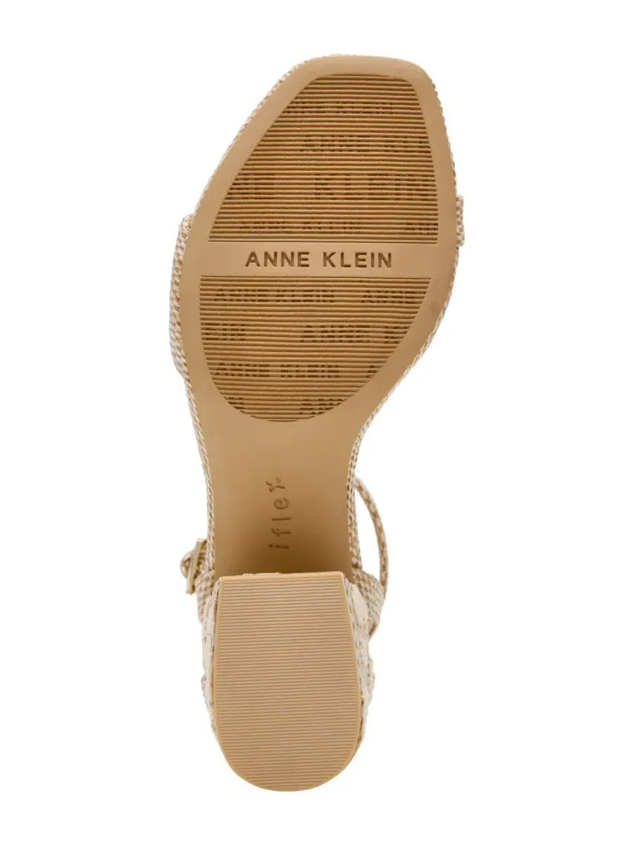 Женские сандалии Mia с ремешком на щиколотке и массивным каблуком из рафии Anne Klein — изображение 5 из 7, прозрачный