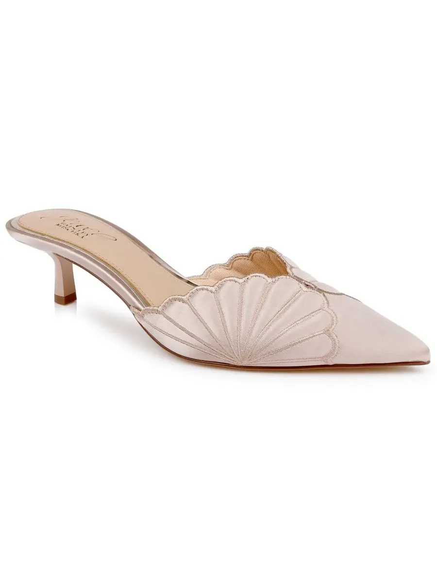 Jewel Badgley Mischka Женские вечерние мюли Palmer Slip-On — изображение 1 из 5, бежевый
