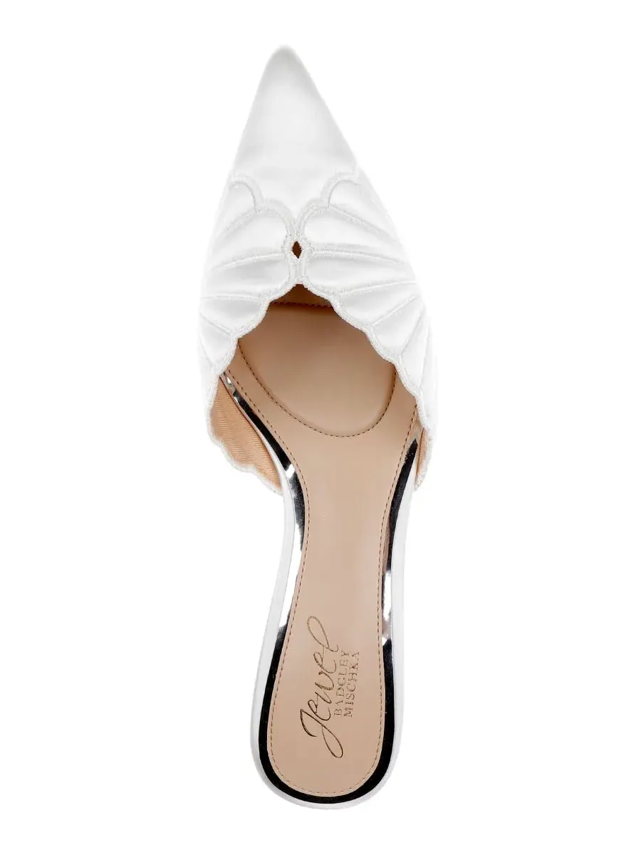 Jewel Badgley Mischka Женские вечерние мюли Palmer Slip-On — изображение 4 из 5, слоновая кость