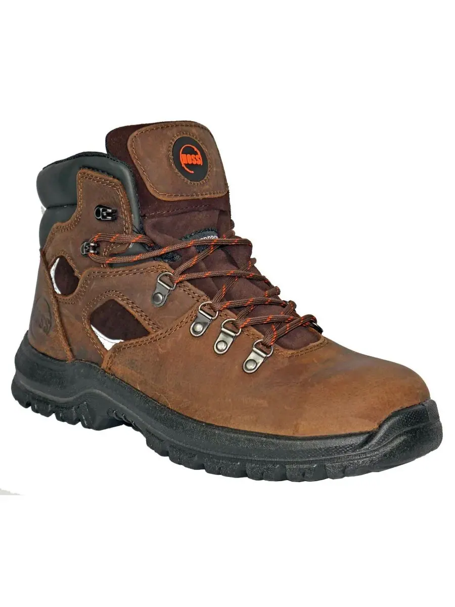 Мужские рабочие ботинки Adam высотой 6 дюймов со стальным носком Hoss Boot Company — коричневый