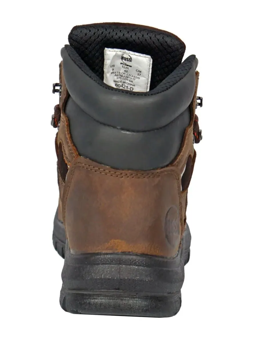 Мужские рабочие ботинки Adam высотой 6 дюймов со стальным носком Hoss Boot Company — изображение 2 из 6, коричневый