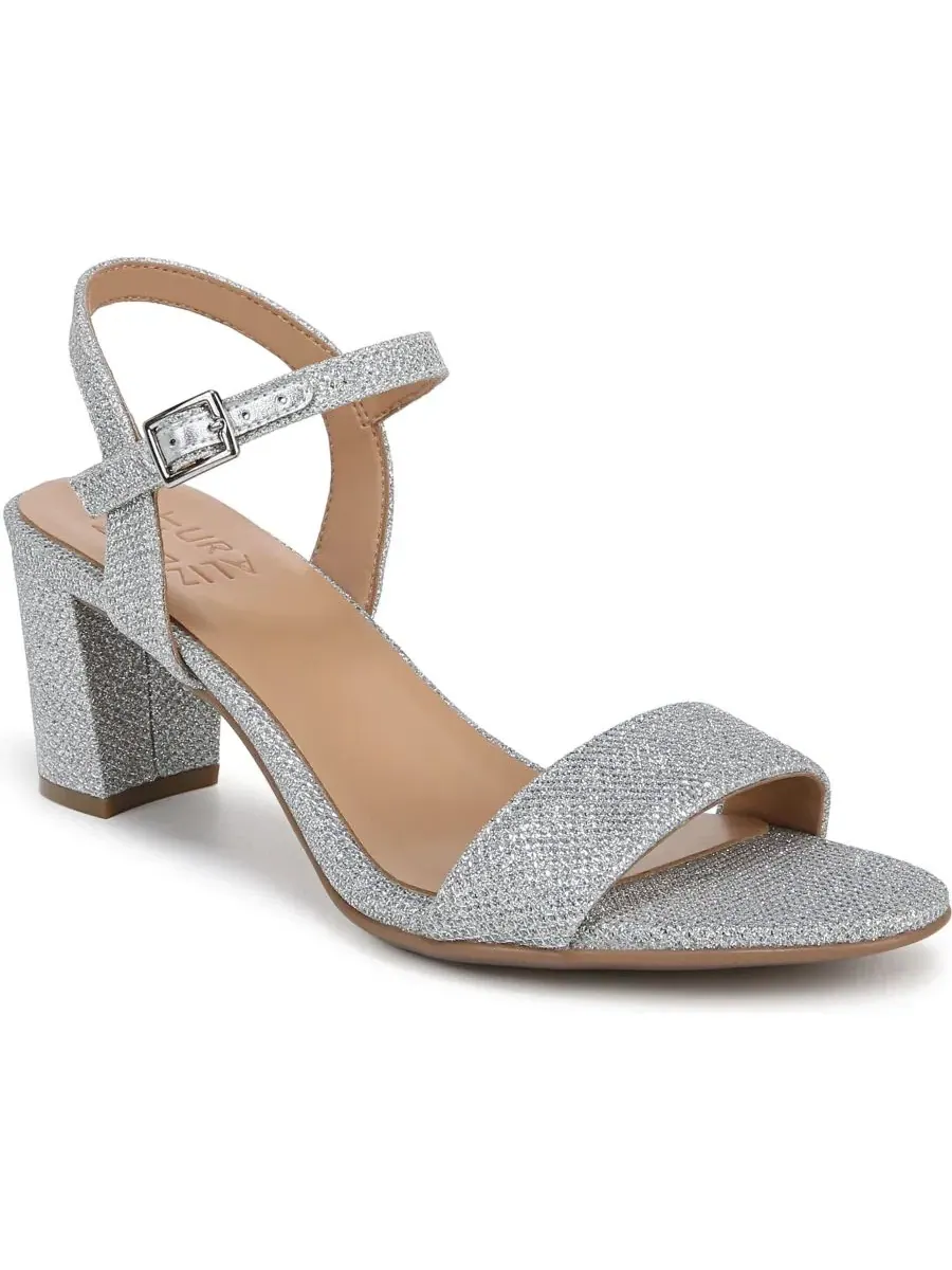 Женские сандалии на толстом каблуке Bristol Block Heel Dress Sandals Naturalizer — изображение 1 из 6, серебристый