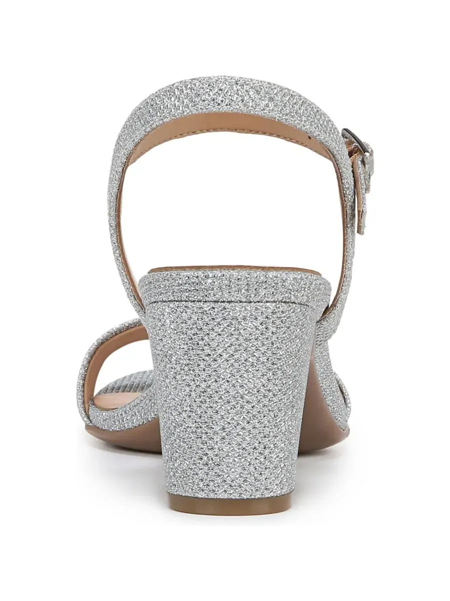 Женские сандалии на толстом каблуке Bristol Block Heel Dress Sandals Naturalizer — изображение 3 из 6, серебристый
