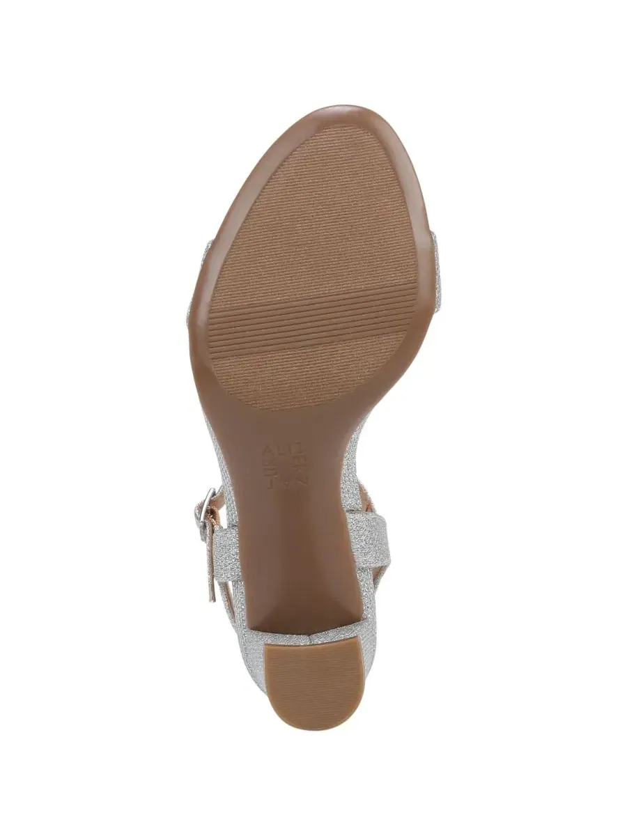 Женские сандалии на толстом каблуке Bristol Block Heel Dress Sandals Naturalizer — изображение 5 из 6, серебристый