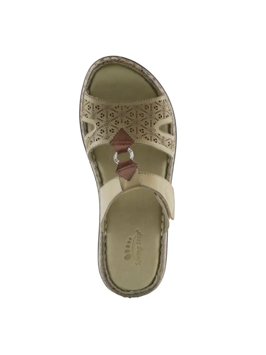 Женские сандалии Virelle с дышащим кожаным верхом Spring Step — изображение 4 из 6, зеленый