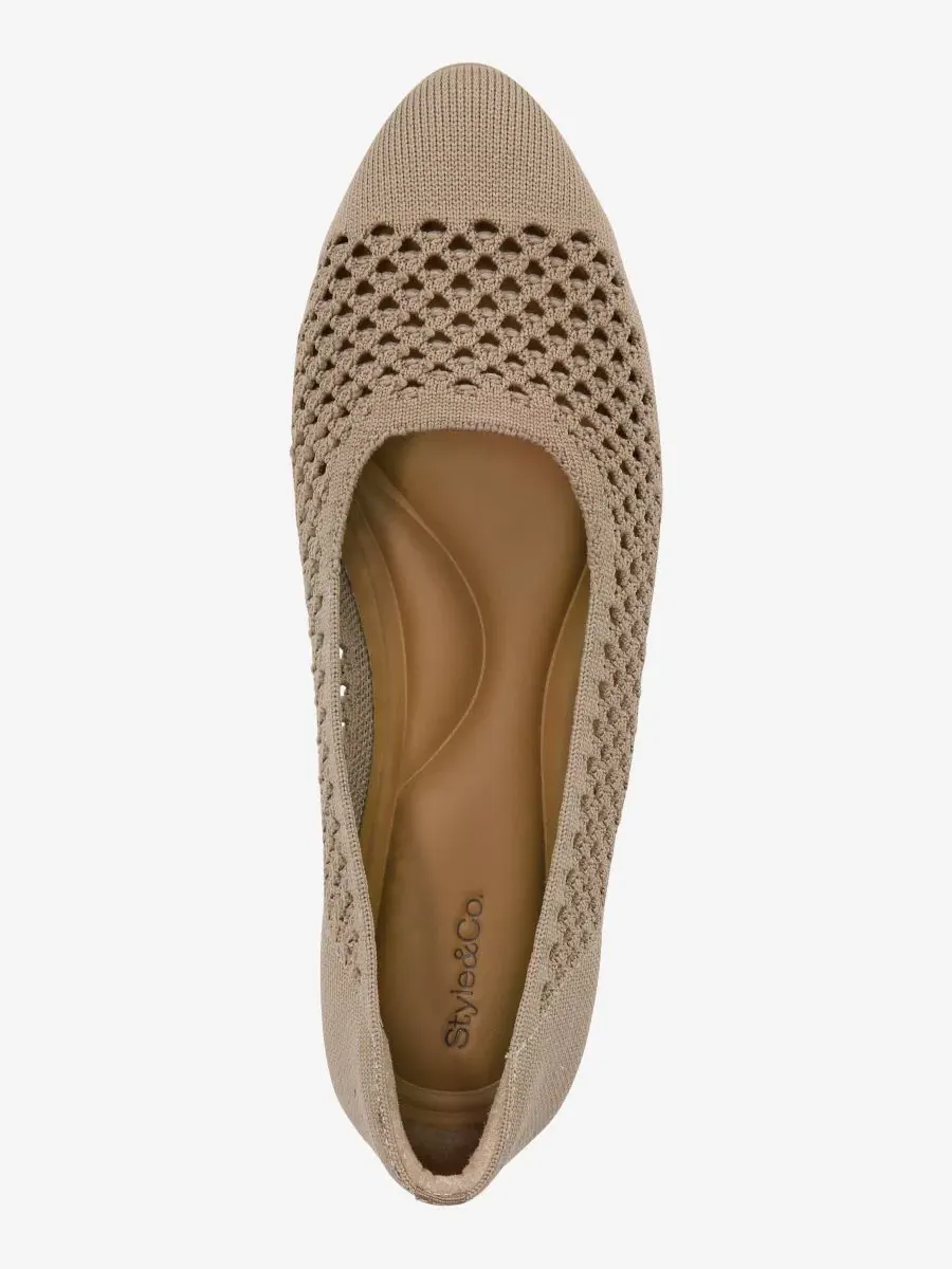 Женские балетки Tammyy Open Knit Slip-On Flats Style & Co — изображение 4 из 10, коричневый