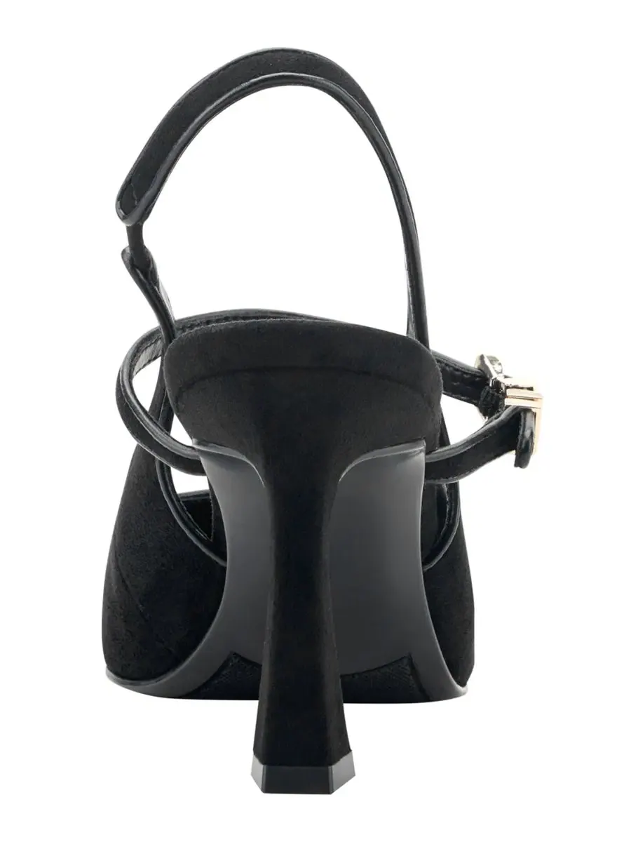 Туфли-лодочки с ремешком и каблуком-рюмочкой Cavaler Mary Jane Slingback Marc Fisher — изображение 3 из 5, черный