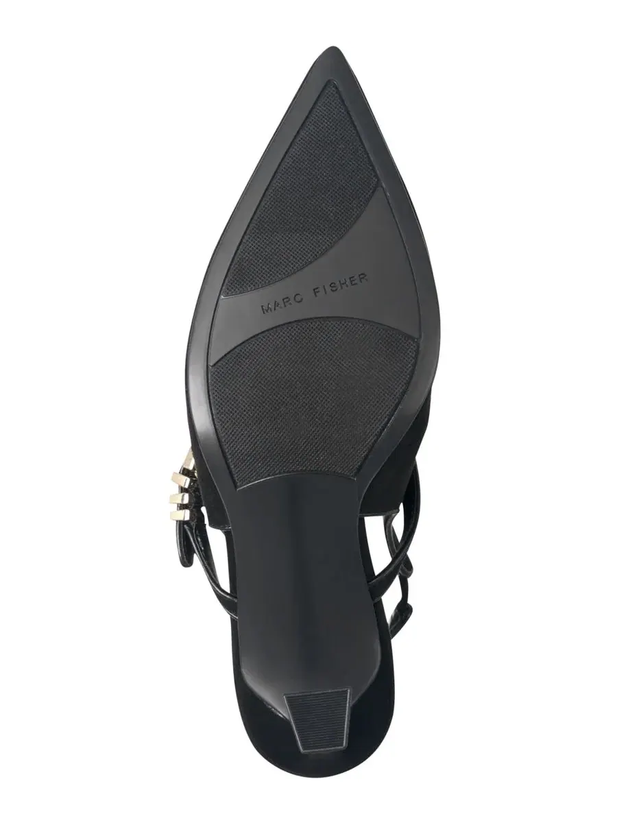 Туфли-лодочки с ремешком и каблуком-рюмочкой Cavaler Mary Jane Slingback Marc Fisher — изображение 5 из 5, черный