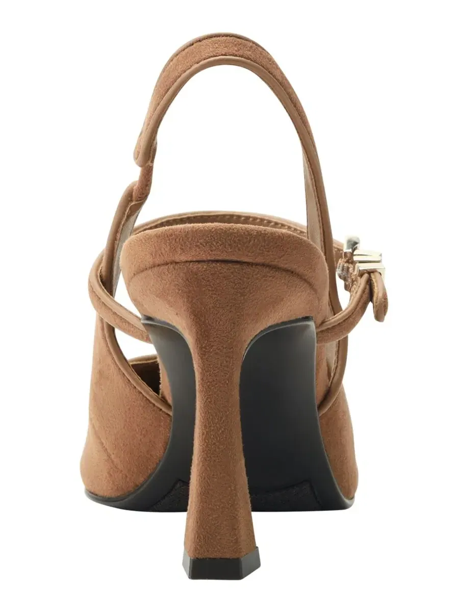 Туфли-лодочки Cavaler Mary Jane Slingback с каблуком-рюмочкой Marc Fisher — изображение 3 из 5, коньячный