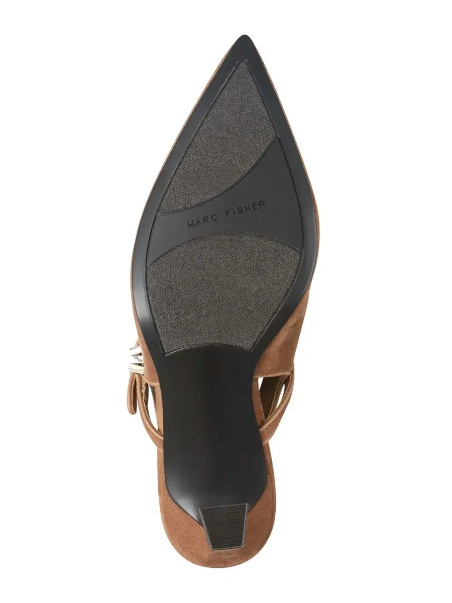Туфли-лодочки Cavaler Mary Jane Slingback с каблуком-рюмочкой Marc Fisher — изображение 5 из 5, коньячный