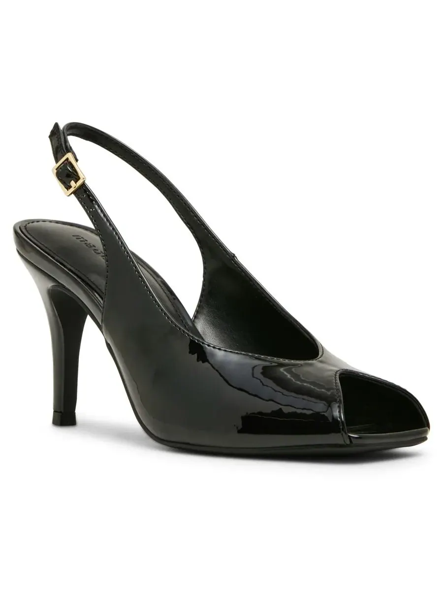 Туфли-лодочки с открытым мысом и ремешком на пятке Parade Slingback Peep Toe Pumps Madden Girl — изображение 1 из 7, черный