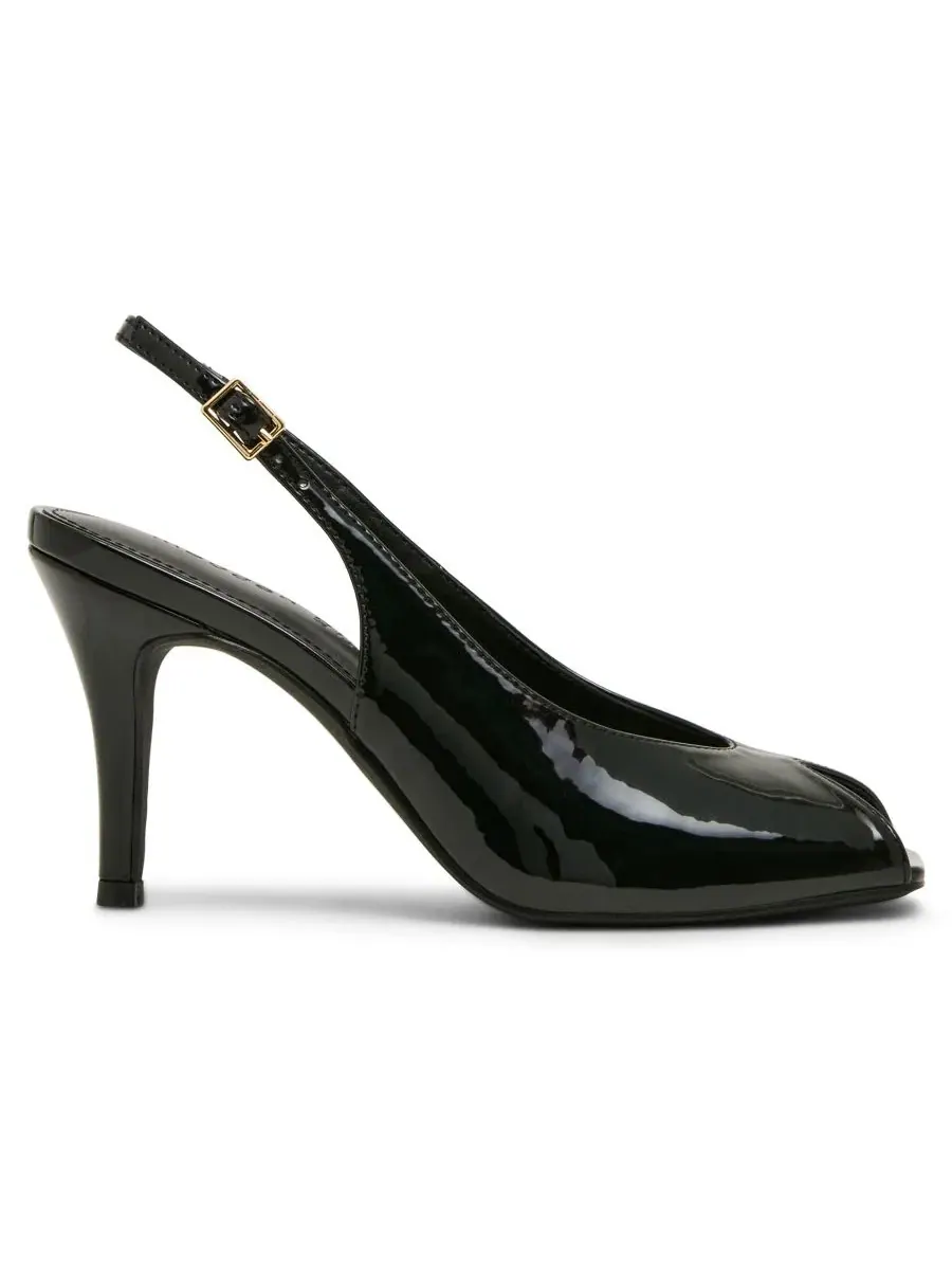 Туфли-лодочки с открытым мысом и ремешком на пятке Parade Slingback Peep Toe Pumps Madden Girl — изображение 2 из 7, черный