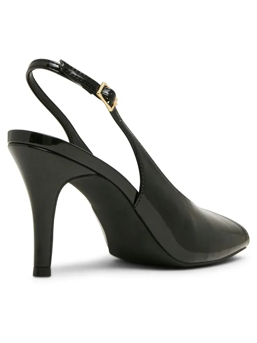 Туфли-лодочки с открытым мысом и ремешком на пятке Parade Slingback Peep Toe Pumps Madden Girl — изображение 7 из 7, черный