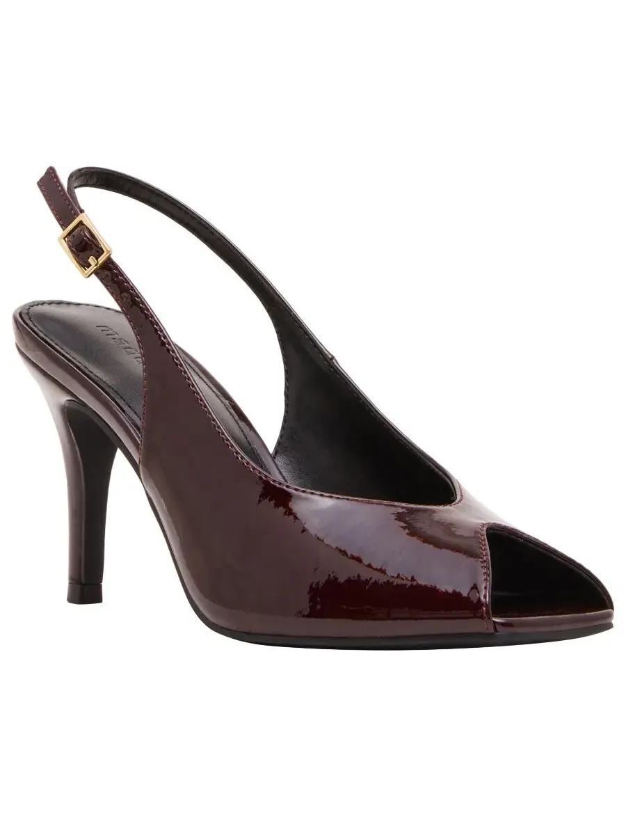 Босоножки на каблуке с открытым носком и ремешками Parade Slingback Peep Toe Madden Girl — изображение 1 из 7, фиолетовый