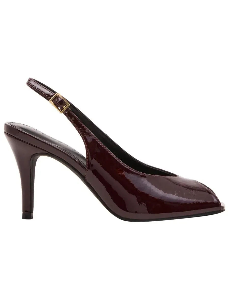 Босоножки на каблуке с открытым носком и ремешками Parade Slingback Peep Toe Madden Girl — изображение 2 из 7, фиолетовый