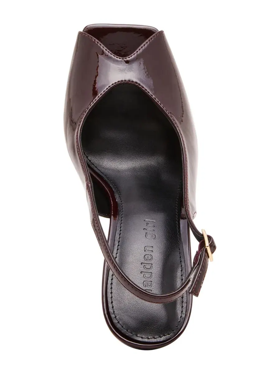 Босоножки на каблуке с открытым носком и ремешками Parade Slingback Peep Toe Madden Girl — изображение 4 из 7, фиолетовый