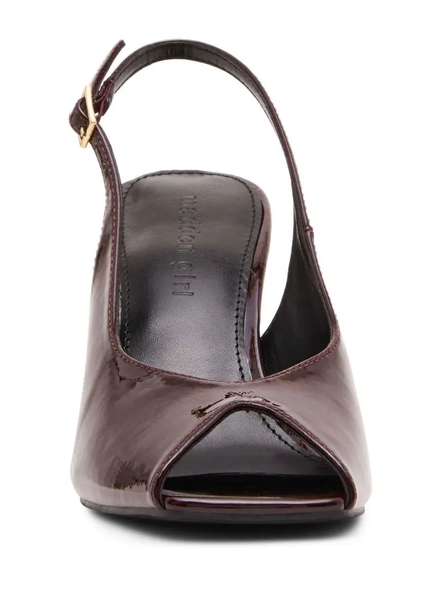 Босоножки на каблуке с открытым носком и ремешками Parade Slingback Peep Toe Madden Girl — изображение 7 из 7, фиолетовый