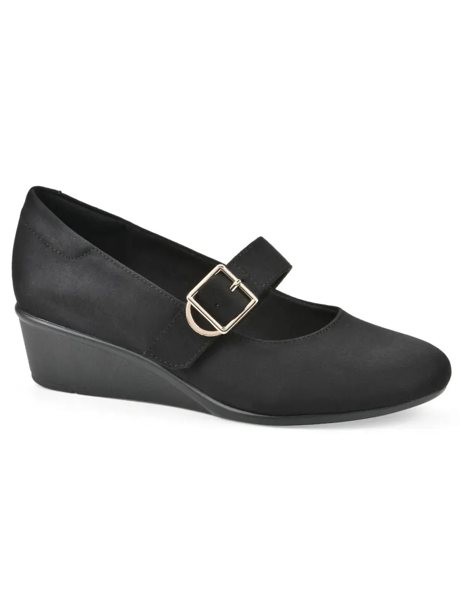 Туфли-мэри джейн на танкетке Bolford Black Fabric Cliffs by White Mountain — изображение 1 из 6, черный