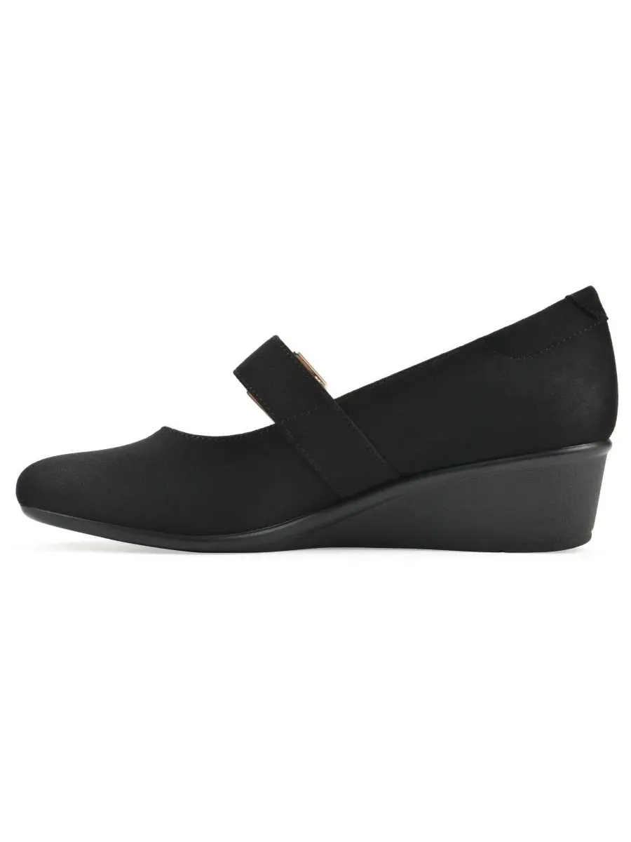 Туфли-мэри джейн на танкетке Bolford Black Fabric Cliffs by White Mountain — изображение 6 из 6, черный