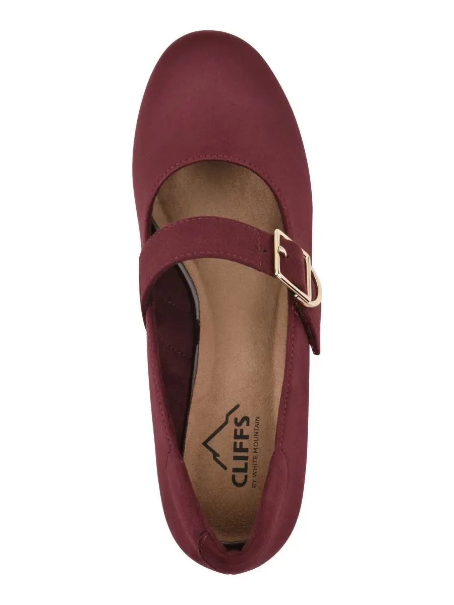 Туфли-лодочки на танкетке Bolford Women's Dark Burgundy Fabric Cliffs by White Mountain — изображение 4 из 6, темный бордовый